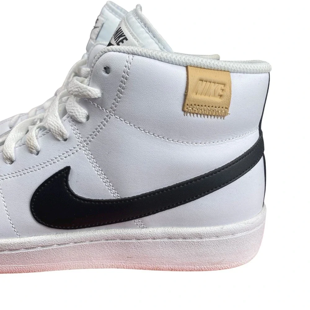 Nike Court Royale 8.5 Mid Men Shoes Sneakers‎ White Black Leather Comfort SU